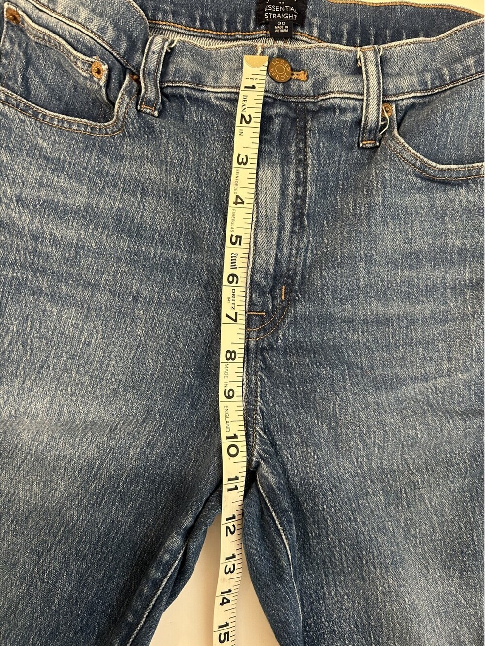 J Crew Essentials Straigh Leg Jeans Women's 30 - Raw Hem Medium Wash - Picture 7 of 8